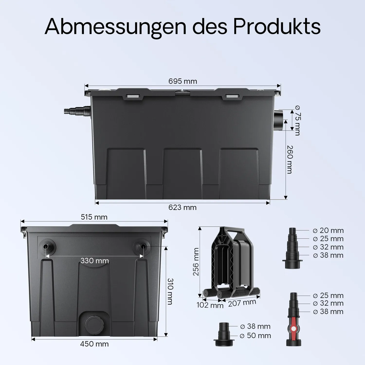 SunSun CBF-550 Teichfilterset 10000 l/h mit UVC 18W