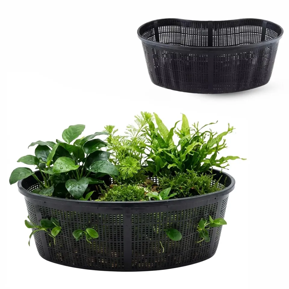 Happet Wasserpflanzenkorb 40 cm Nierenform schwarz
