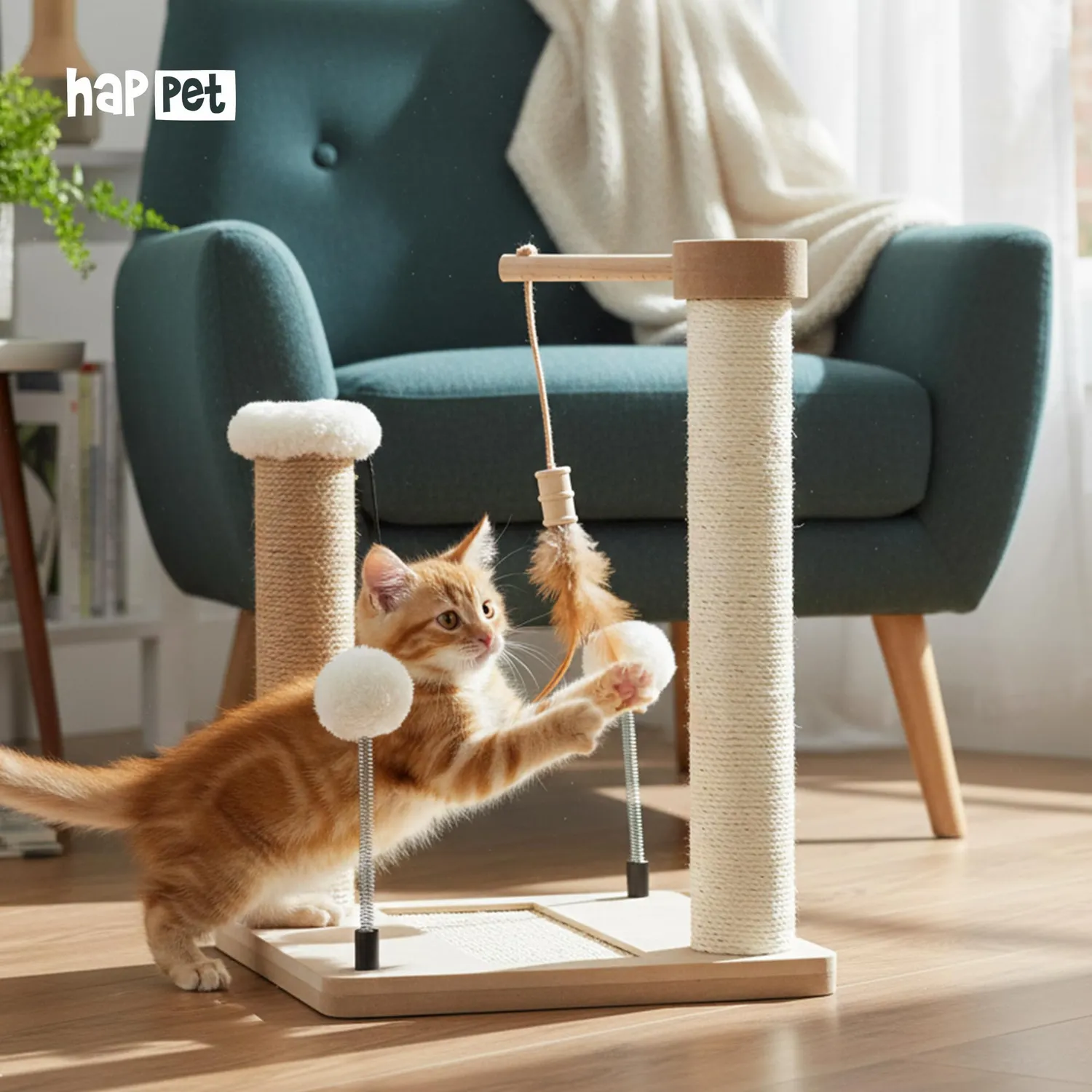 Happet Kratzer 40cm Sisal Jute Holz