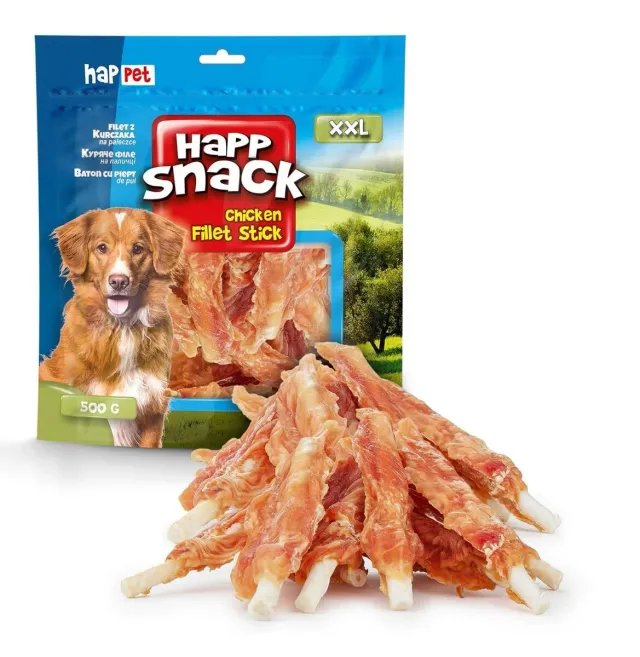 Happet Hähnchenfilet Rinderhaut-Sticks Hundesnack 500 g