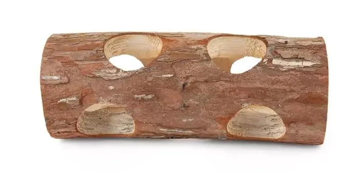 Happet Tunnel 15 cm Holztunnel für Hamster Naturholz