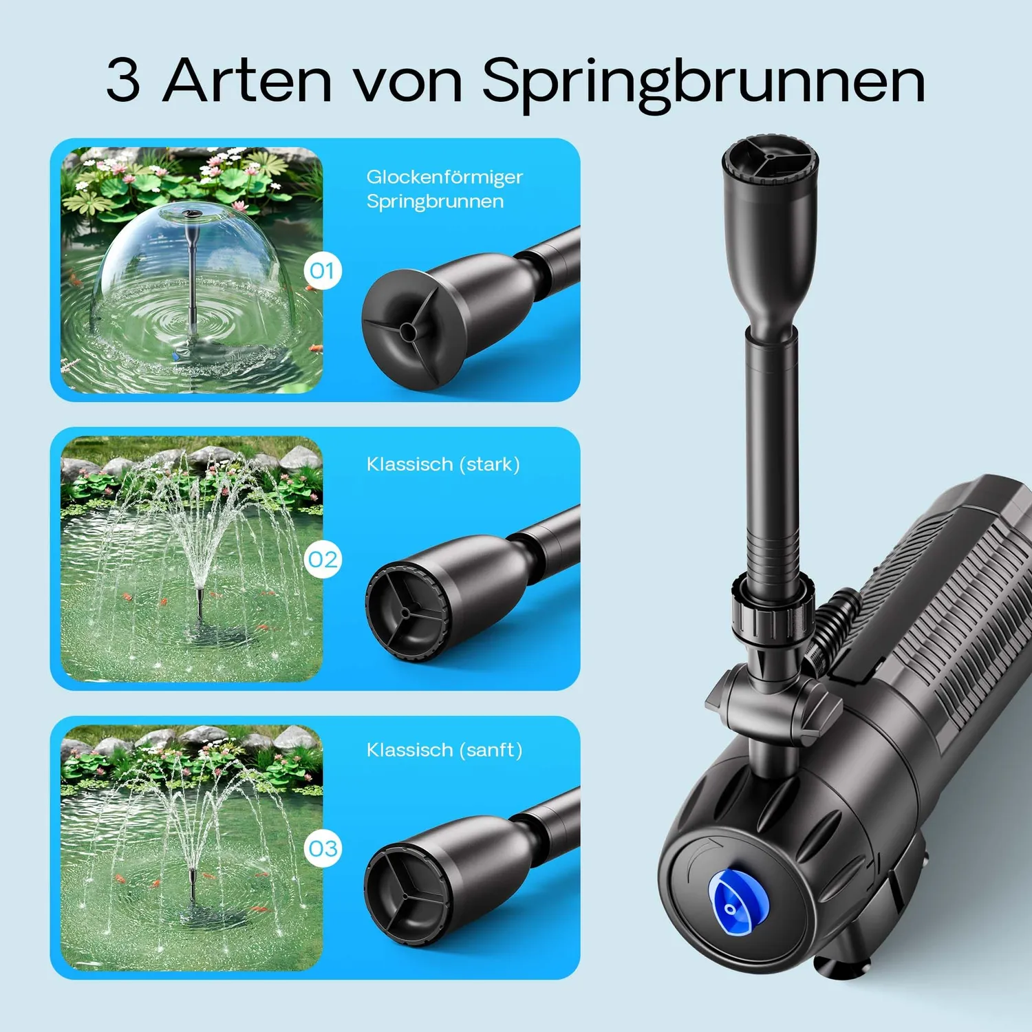 SunSun CUP-129 Springbrunnenpumpe 1000 l/h 9W UVC