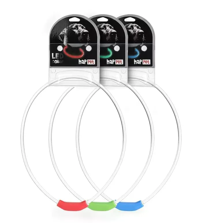 Happet USB-LED Hundehalsband S 40cm rot wasserdicht