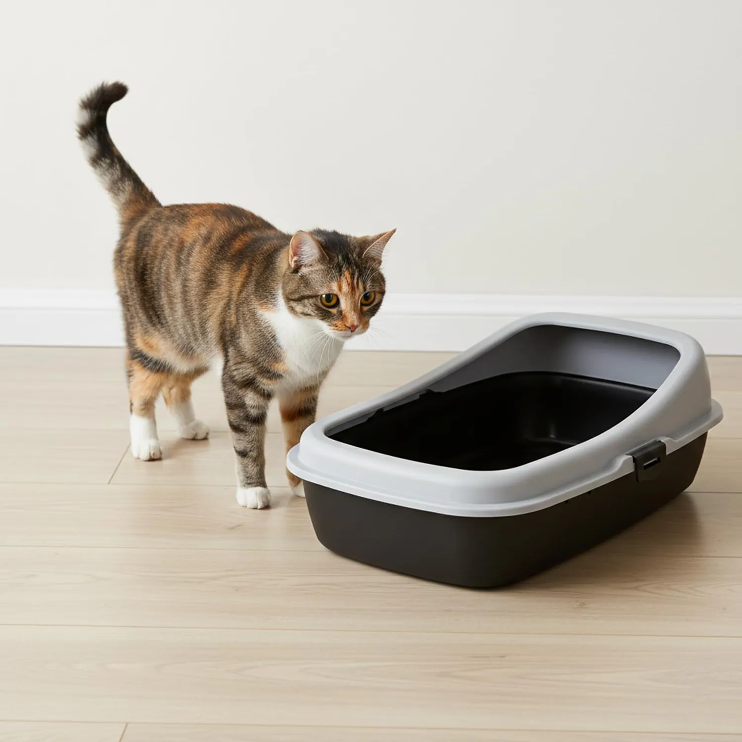 Happet Classic Katzenklo offen 61,5 cm Grau-Schwarz