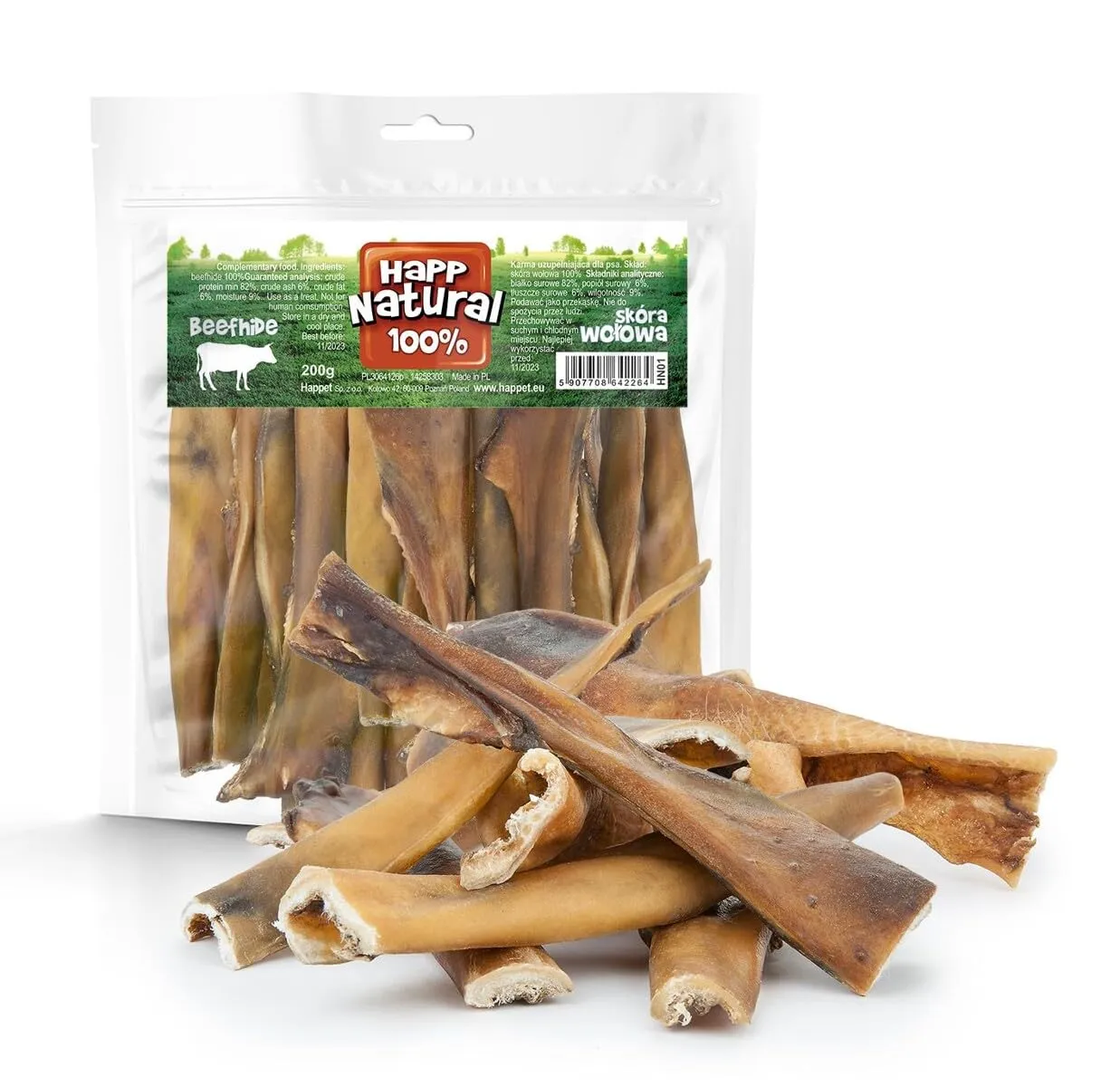 Happet Wildschweinhaut Kausnack Hund 200 g proteinreich
