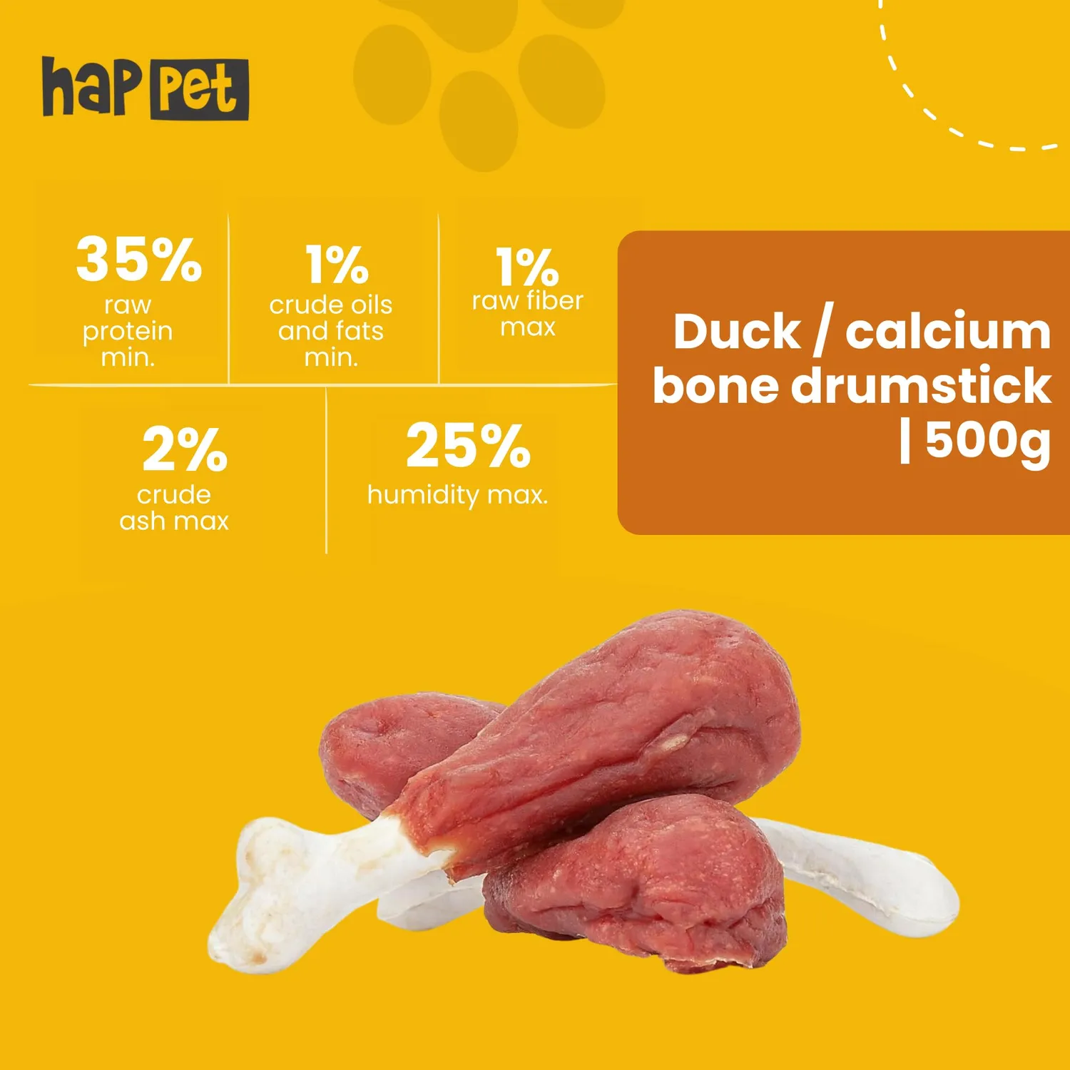 Happet Entenfleisch auf Kalziumknochen Hundesnack 500 g fettarm
