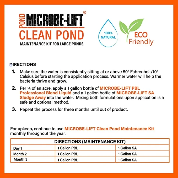 Microbe-Lift Clean Pond Maintenance Kit Teichpflege 6x 3,8 L