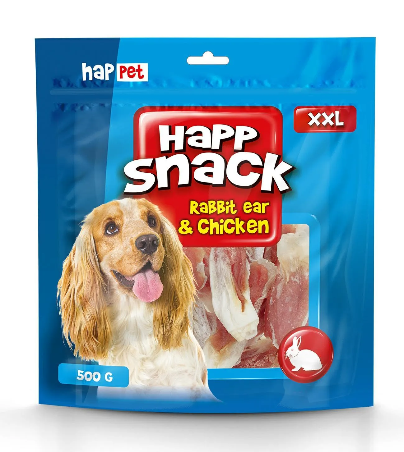 HAPPET Kaninchenohren mit Hähnchen Hundesnack 500 g proteinreich