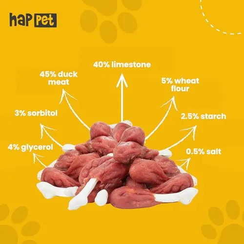 Happet Entenfleisch auf Kalziumknochen Hundesnack 500 g fettarm