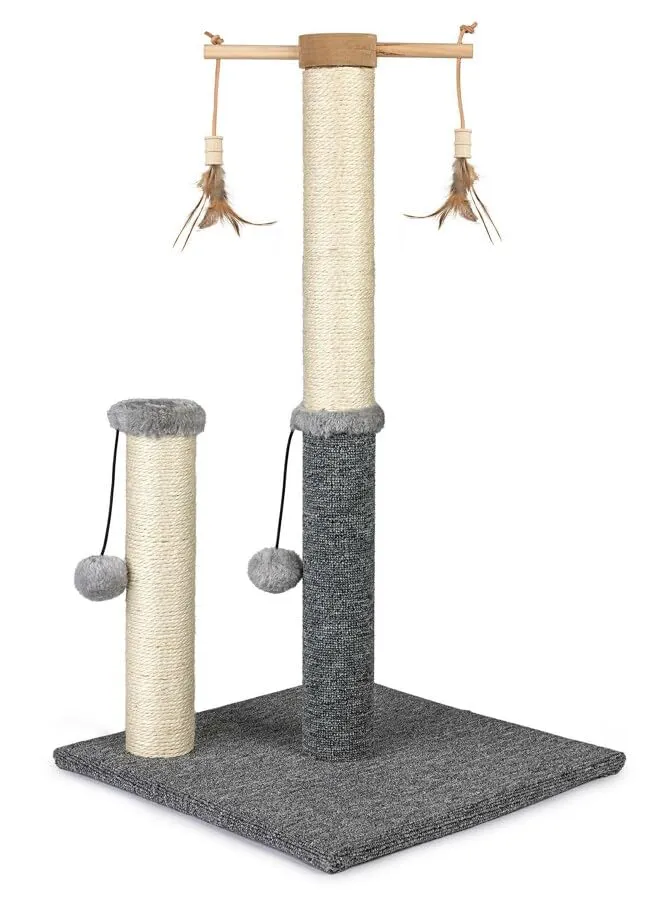 Happet Katzenkratzer 73 cm Kratzbaum 2 Sisalpfosten Federn