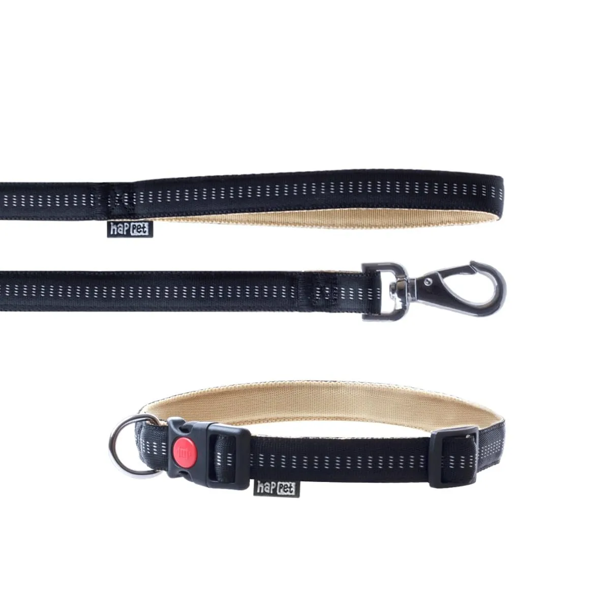 Happet Soft Style Leinen-Set M schwarz-beige Nylon