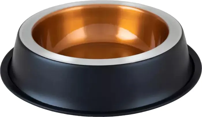 Happet Deluxe Hundenapf 25cm 0,9L Schwarz-Kupfer Edelstahl