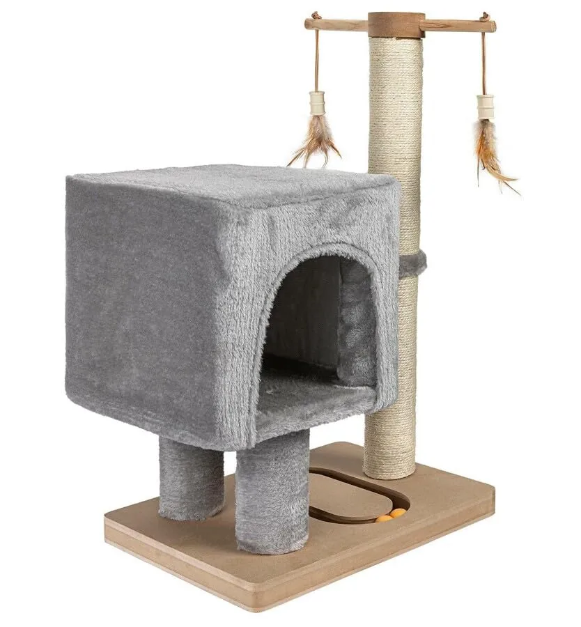 Happet Kratzbaum 64cm Hellbeige Plüschhaus