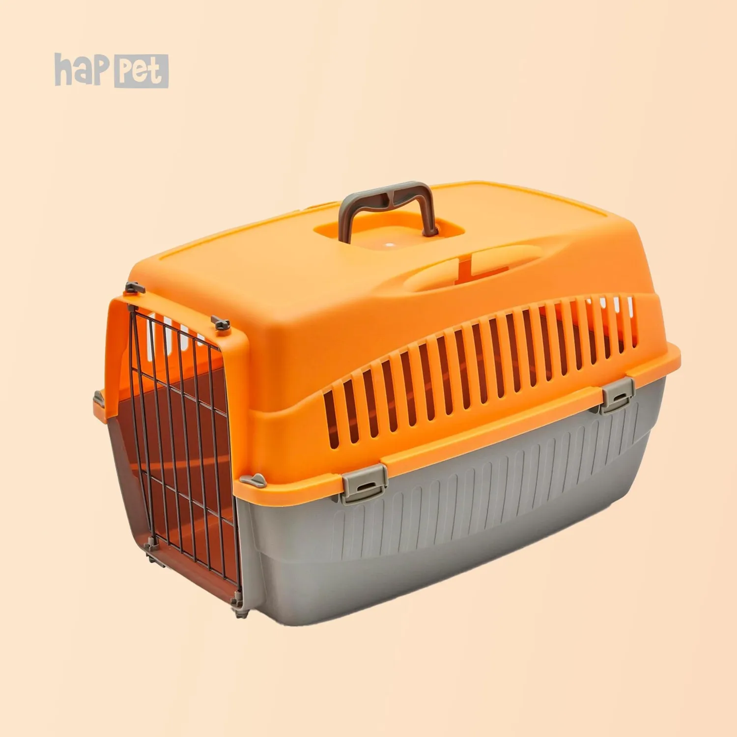 Happet Doggy Transportbox M Orange-Grau 54 cm