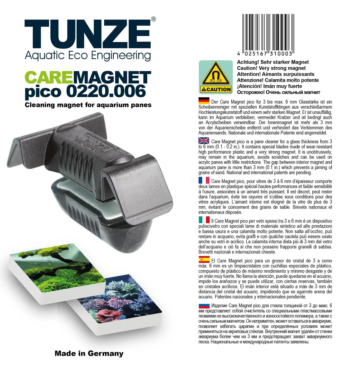 Tunze Care Magnet Pico Algenmagnet 3-6mm Glas