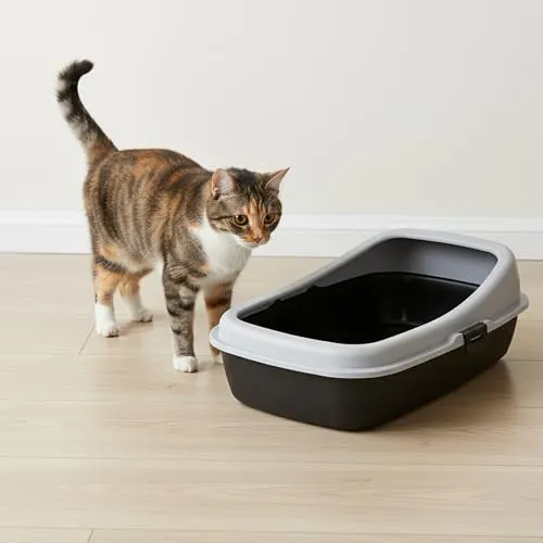 Happet Classic Katzenklo offen 61,5 cm Grau-Schwarz