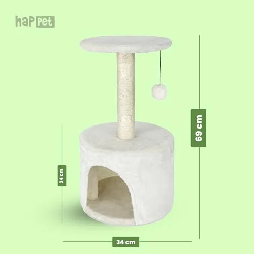 Happet Kratzbaum 69cm Hellbeige Höhle
