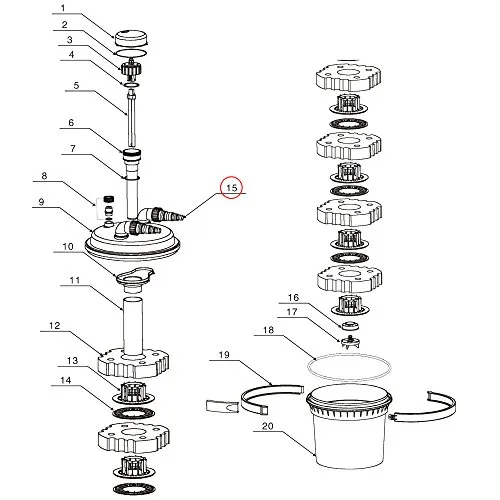 SunSun CPF-280 Einlass Auslass Ersatzteil Druckteichfilter