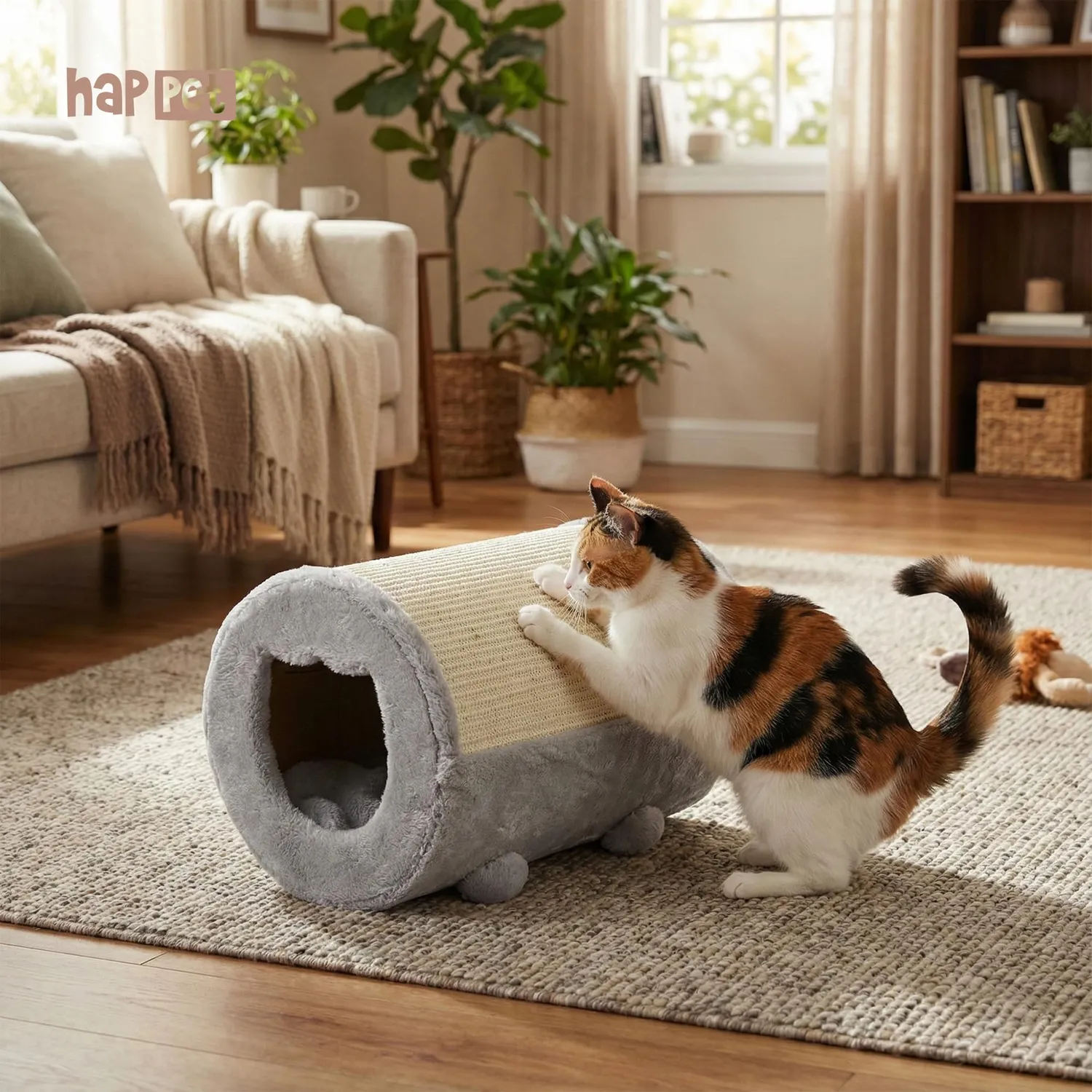 Happet Wandkratzbrett Katze 11x56 cm Sisal creme
