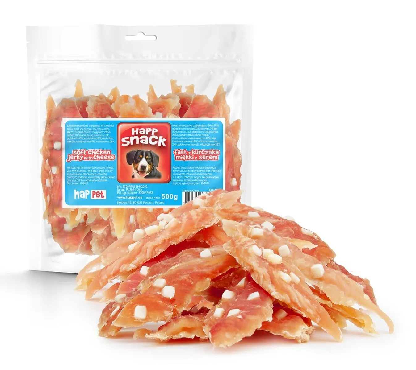 Happet Hähnchen-Jerky Hundesnack 500 g proteinreich