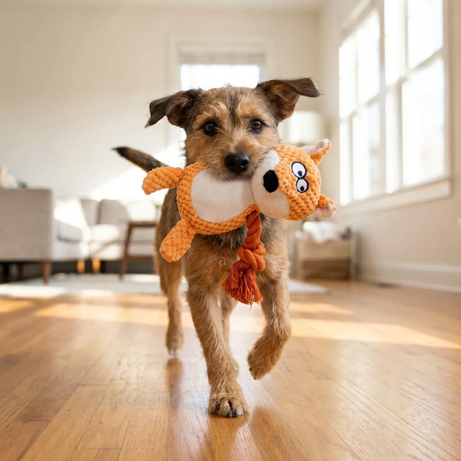 Happet Fuchs Klein Hundespielzeug Plüsch orange