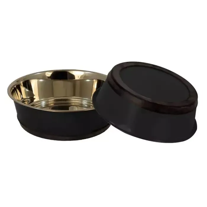 Happet Antirutsch Hundenapf 17cm 0,7L Metallic Schwarz Edelstahl