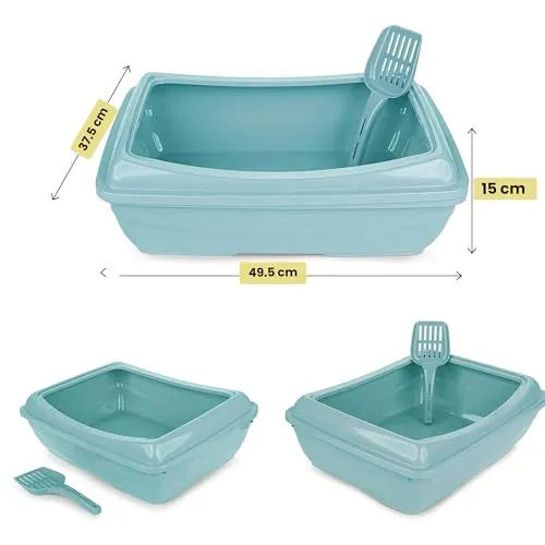 Happet Primal Katzenklo offen 49,5 cm Mintgrün mit Schaufel