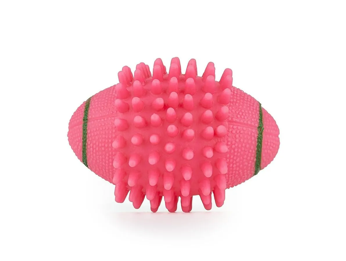Happet Rugbyball 11 cm Hundespielzeug Rosa Quietsch