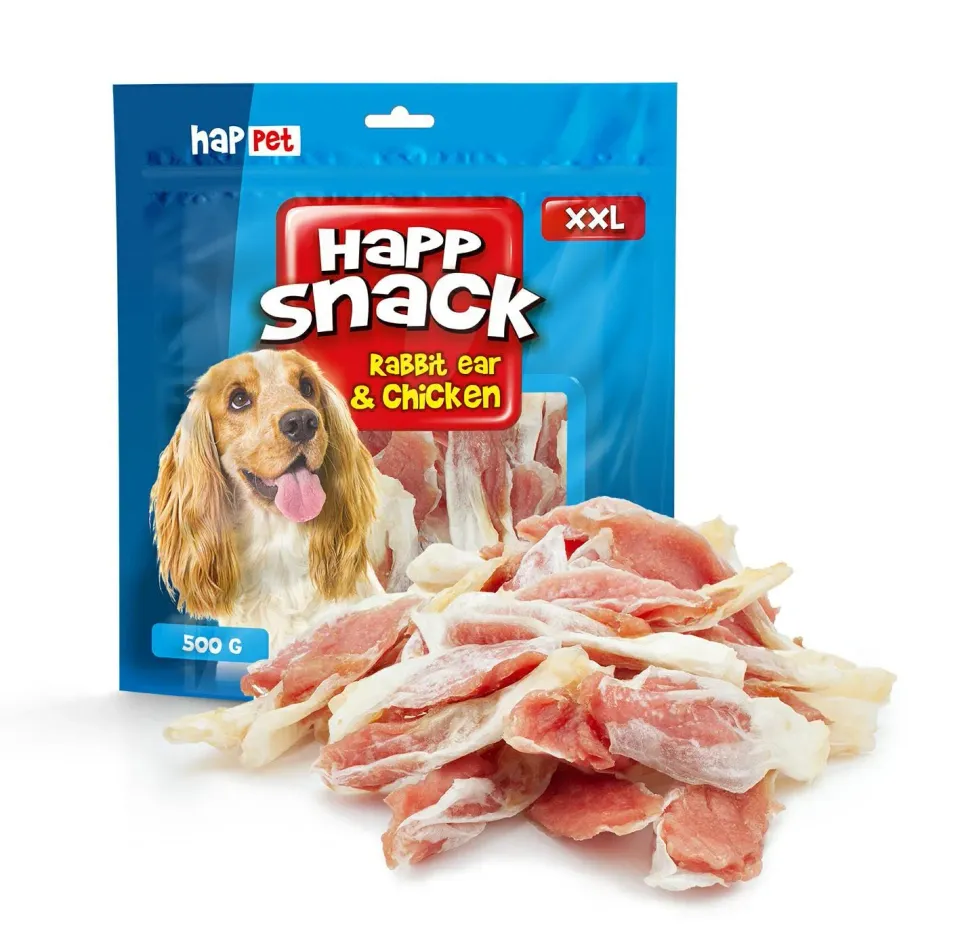 HAPPET Kaninchenohren mit Hähnchen Hundesnack 500 g proteinreich