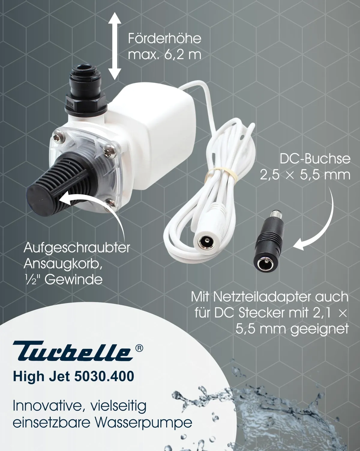 TUNZE Turbelle High Jet 5030 Wasserpumpe DC-Buchse