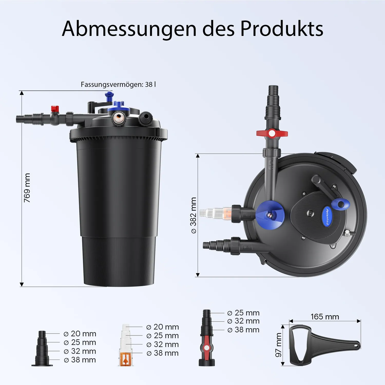 SunSun CPF-15000 Druckfilter-Set NEO10000 Y-Verteiler 30m³