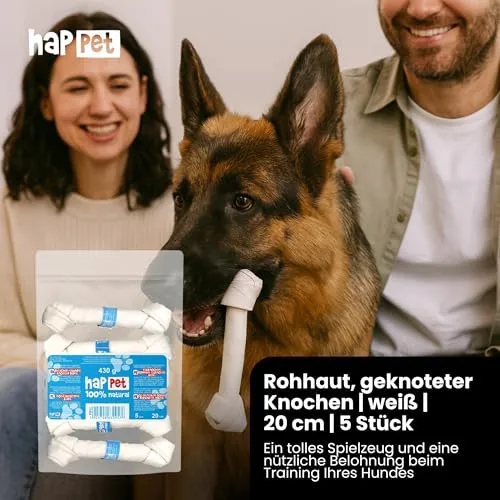 Happet Bindeknochen weiß Kauknochen 20 cm 5 Stück Rind