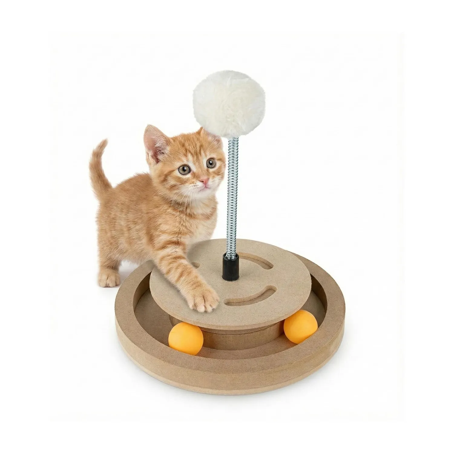 Happet Kratzspielzeug 22cm Beige Kugelbahn