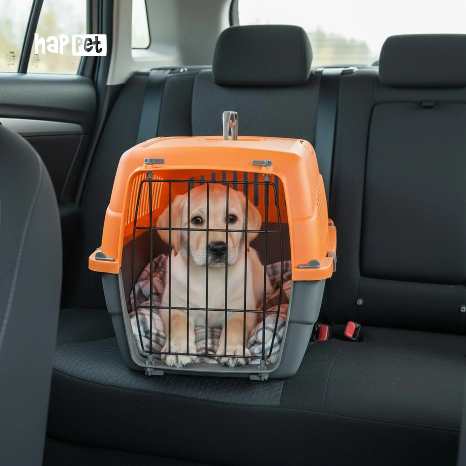 Happet Doggy Transportbox M Orange-Grau 54 cm