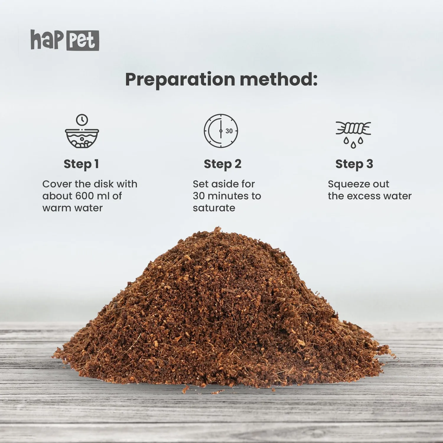 Happet Kokosboden Terrarium Substrat 550 g 7,5 L