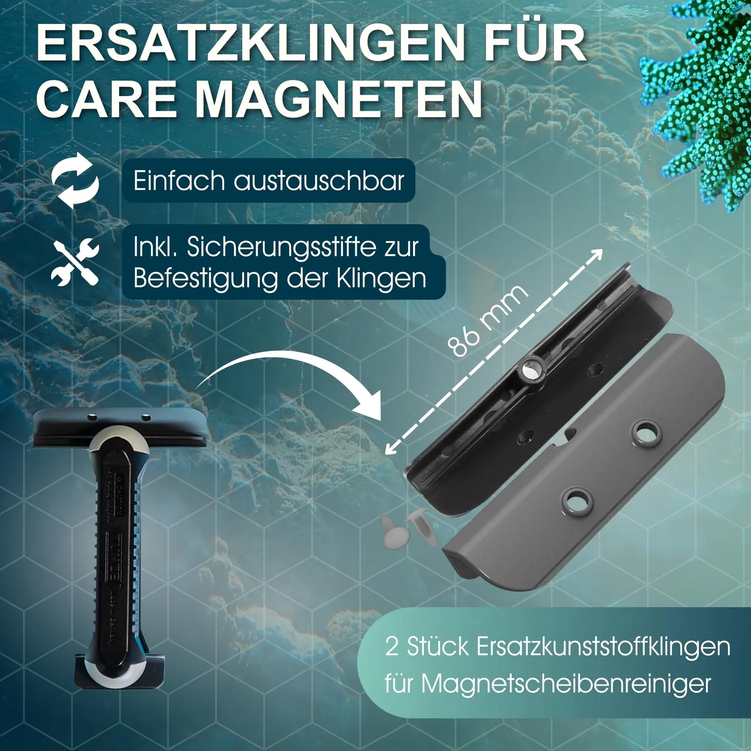 TUNZE Care Magnet Ersatzklingen 86 mm Kunststoff 2 Stück