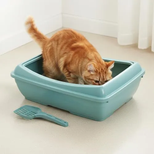 Happet Primal Katzenklo offen 49,5 cm Mintgrün mit Schaufel