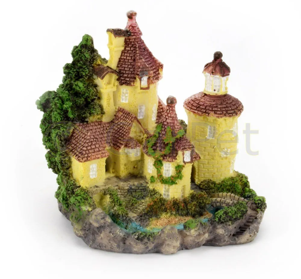 Happet Steinfestungs-Höhle 18,5 cm Aquariendeko Burg