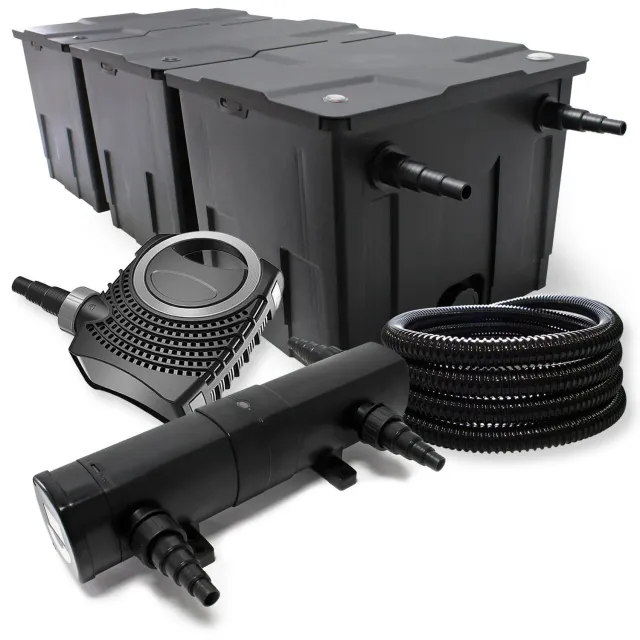SunSun CBF-350C Teichfilter-Set 10000 l/h 24W UVC 25m Schlauch