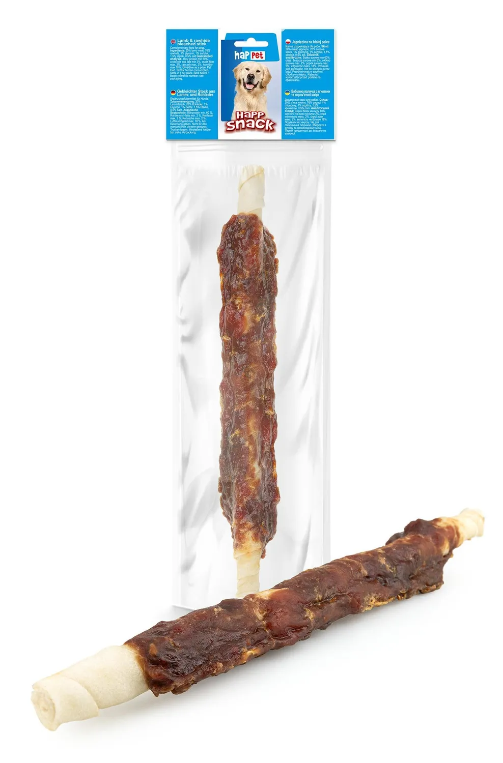 Happet Rinderhaut Kauringe Kaninchen 10 cm Hundesnack 4 Stück