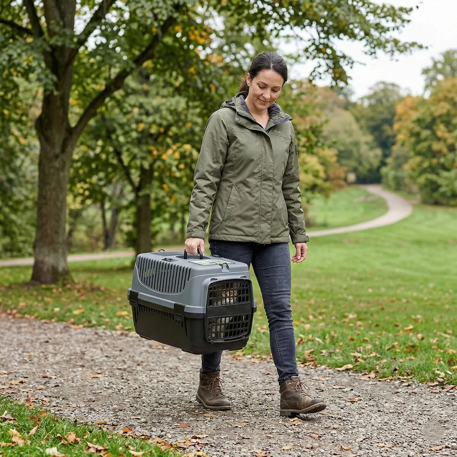 Happet Molly M Hundetransportbox Grau-Schwarz 55 cm