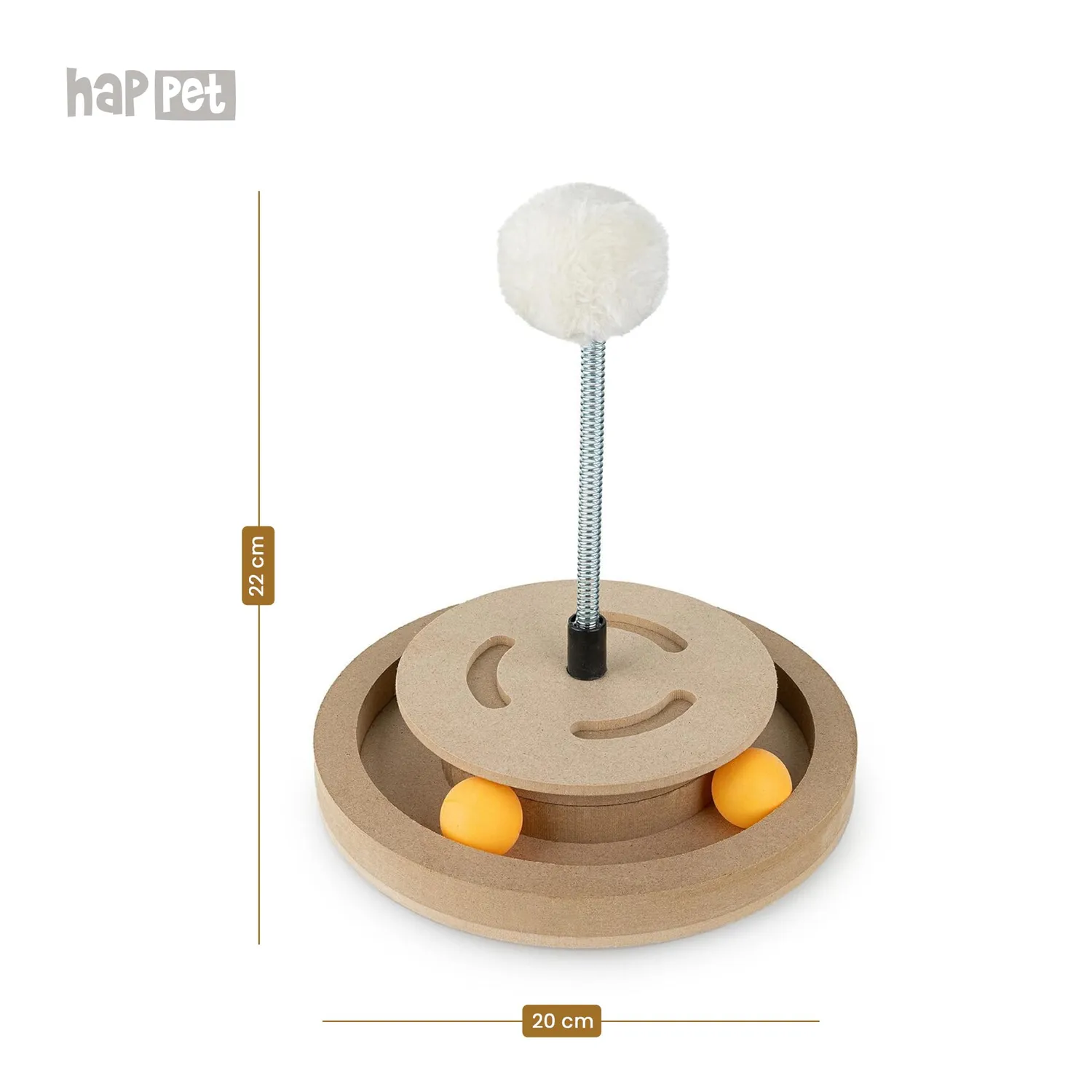 Happet Kratzspielzeug 22cm Beige Kugelbahn