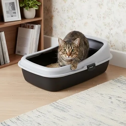 Happet Classic Katzenklo offen 61,5 cm Grau-Schwarz