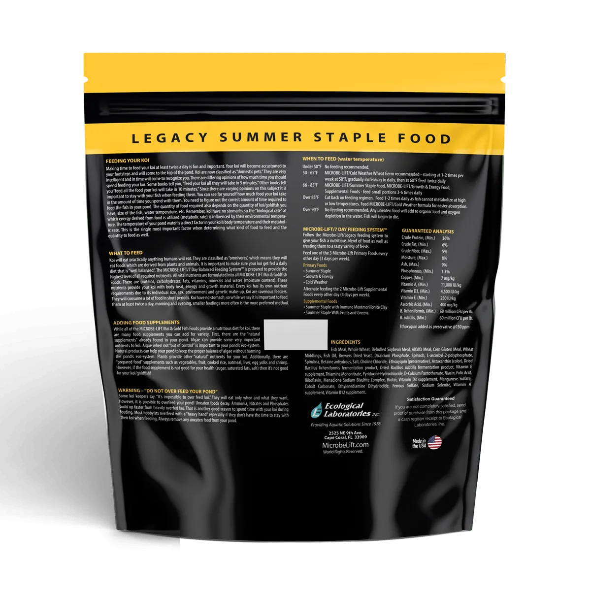 Microbe-Lift Legacy Summer Staple Teichfischfutter Sommer