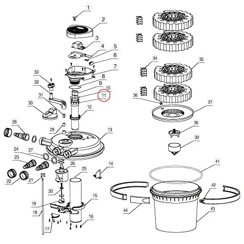 SunSun CPF-2500 Quarzrohr Ersatzteil für Druckteichfilter