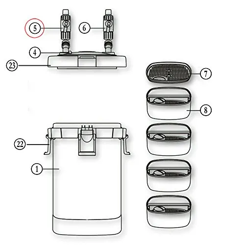 SunSun HW-504A Einlass Auslassventil 16mm Ersatzteil