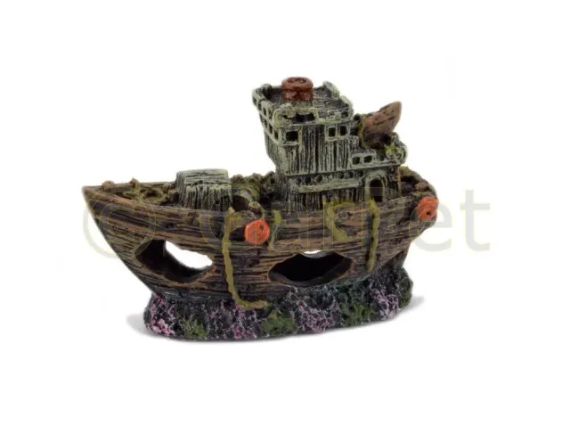 Happet Schiffswrack 40 cm Aquarium Deko zweiteilig