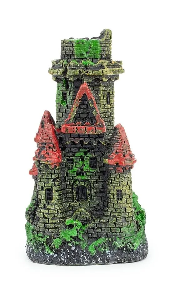 Happet Schloss Deko 8 cm Aquarium rote Dächer