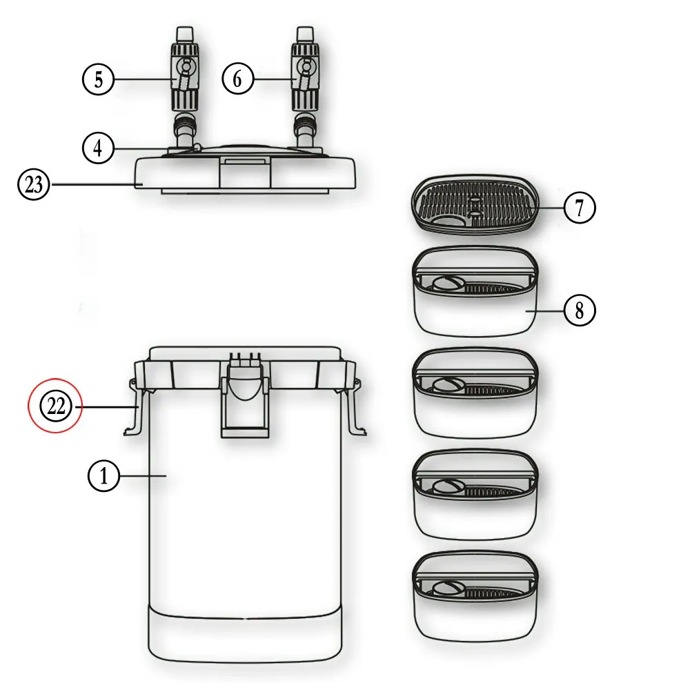 SunSun HW-505A Deckelclip Außenfilter Verschlussklammer
