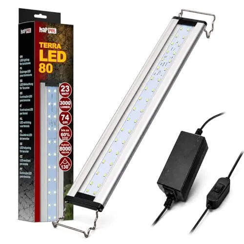 Happet LT40 LED Aufsetzleuchte 8000K Terrarienleuchte 37-47 cm